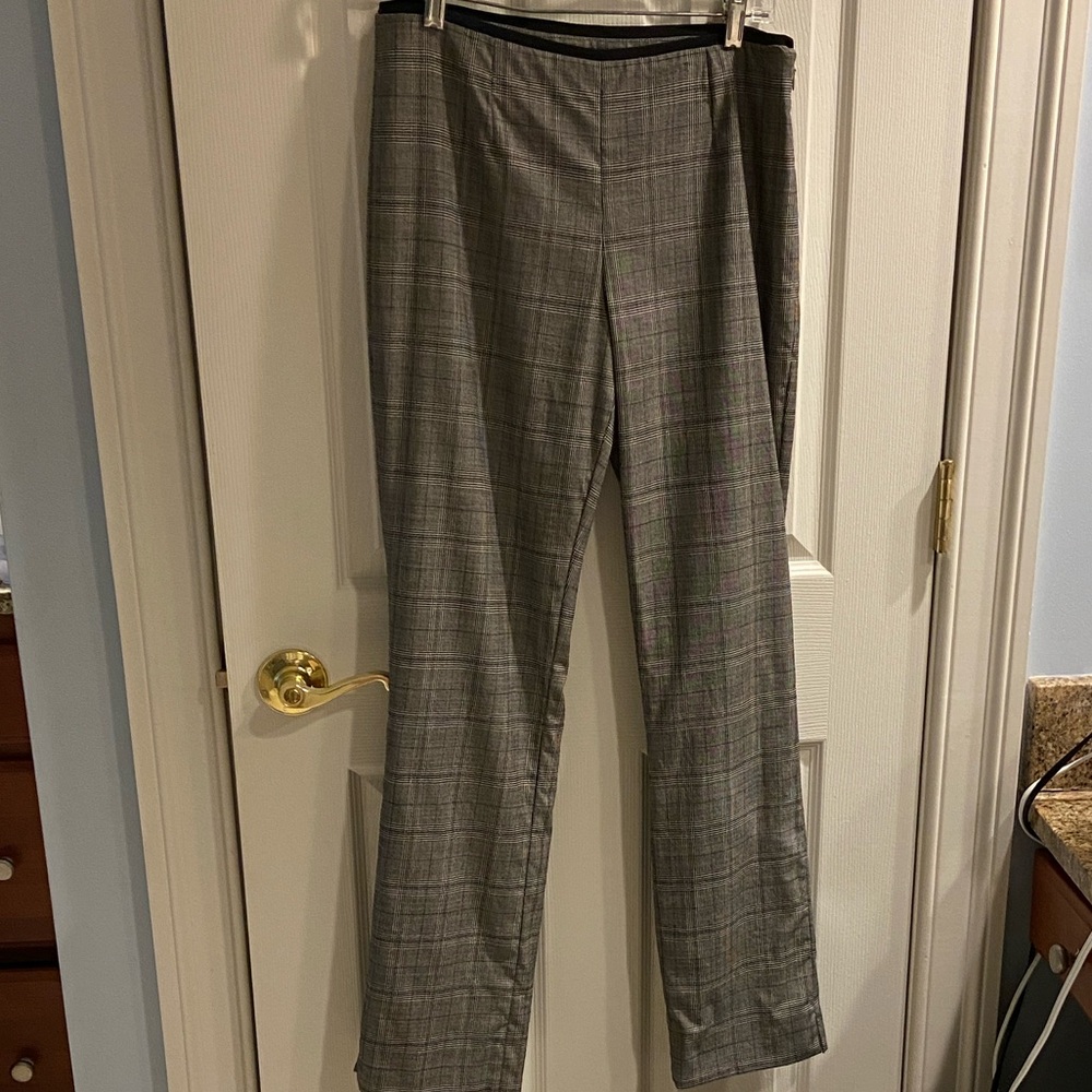 Brooks Brothers 346 Plaid Wool pants - Lucia Fit size 6 with ribbon trim,slits
